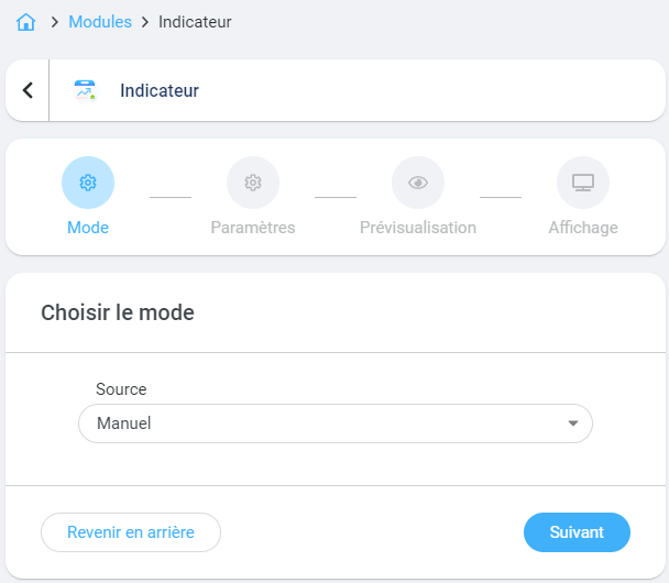 selection du mode manuel